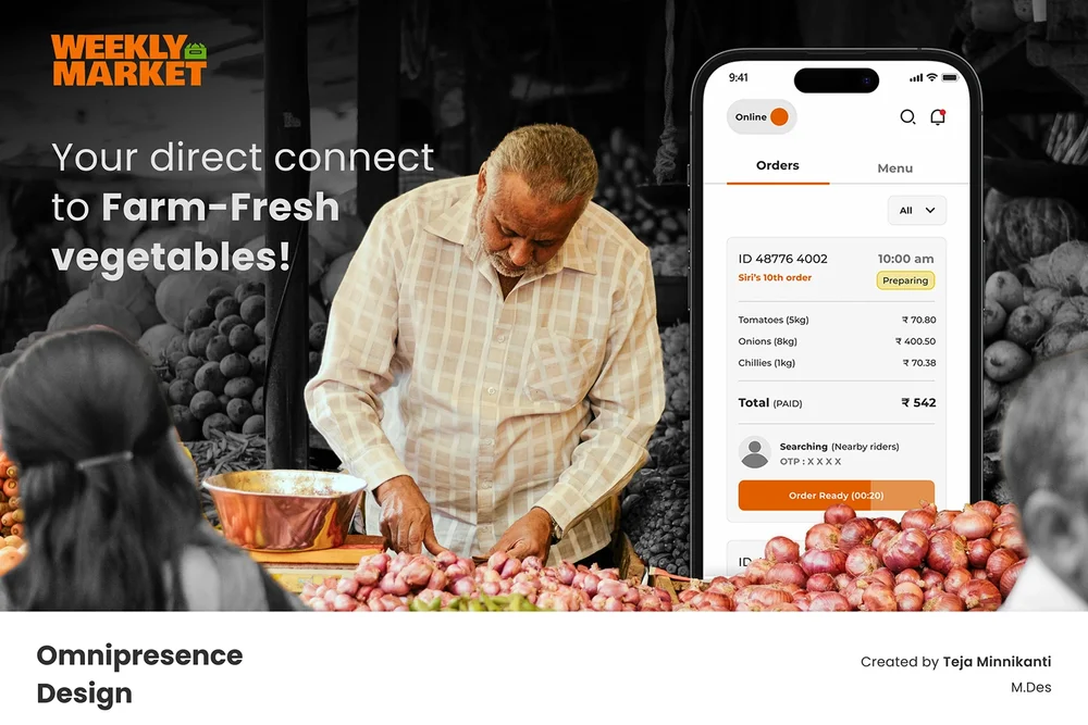 Weekly Market farmer-to-customer app concept