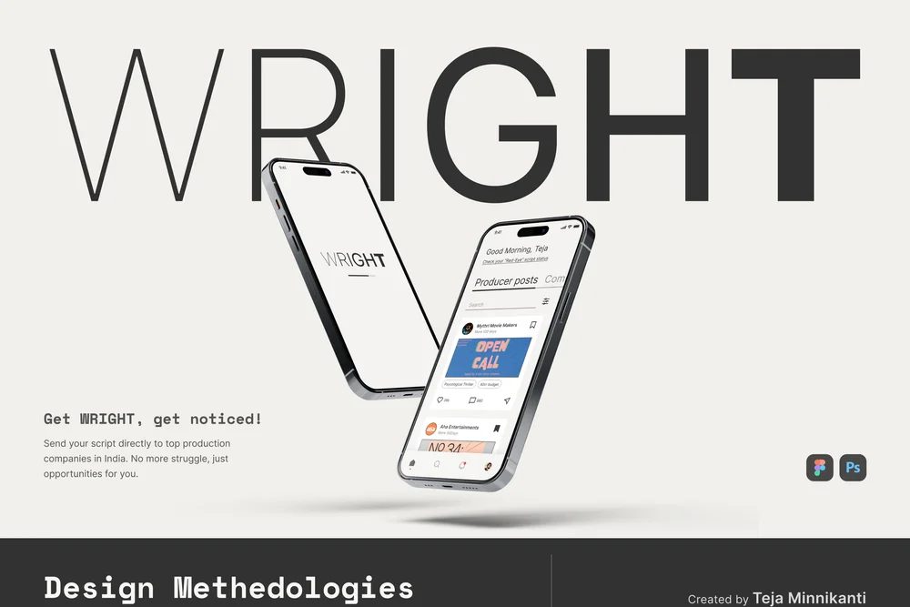 Wright screenwriting app concept cover